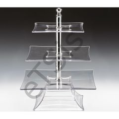 Teşhir Standı, 3 Katlı, Polikarbon, 39 cm, Şeffaf