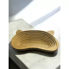 Evcil Hayvan Kulak Motifli Ahşap Yatak