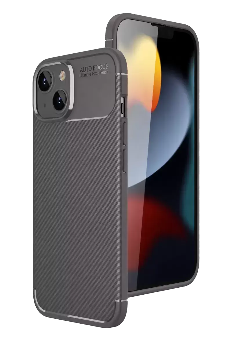 Newface Apple İphone 15 Kılıf Auto Focus Karbon Kapak - Gri