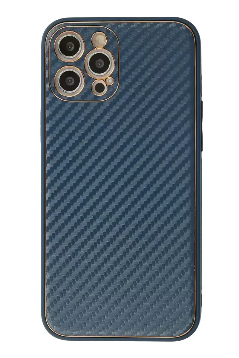 Newface İphone 12 Pro Kılıf Coco Karbon Silikon - Mavi