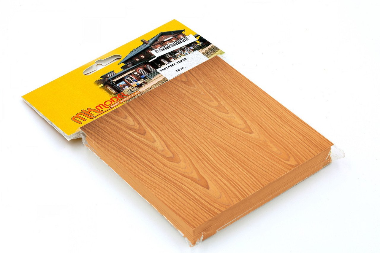 Ahşap Kaplama 0,5mmx10cmx10cm 20 Adet - Hareli Teak