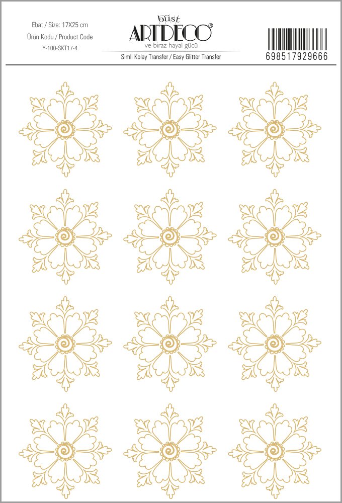 Simli Kolay Transfer 17x25cm Desen No:4