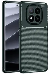 Newface Xiaomi Redmi Note 14 Pro 5g Kılıf Auto Focus Karbon Kapak - Koyu Yeşil