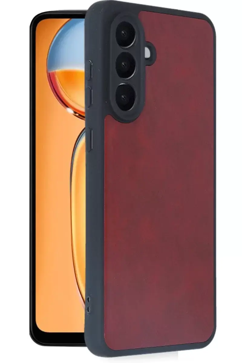 Newface Samsung Galaxy A36 Kılıf Aras Deri Kapak - Bordo
