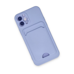 İphone 12 Kılıf Kelvin Kartvizitli Silikon - Lila
