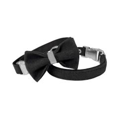 Markapet Kadife Kedi Boyun Tasması Papyonlu 20-32 cm Siyah