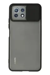 Newface Xiaomi Mi 11 Lite Kılıf Palm Buzlu Kamera Sürgülü Silikon - Siyah