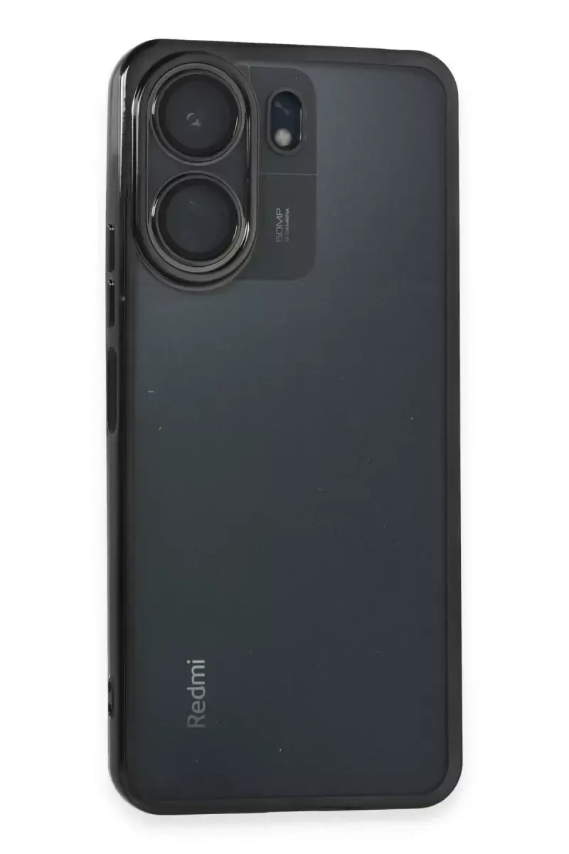 Newface Xiaomi Redmi 13c Kılıf Razer Lensli Silikon - Siyah