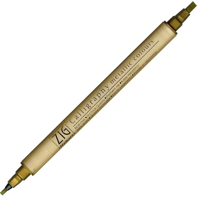Çift Taraflı Kaligrafi Kalemi Metalik Tonlar 2-3,5mm N:101 Gold