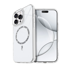 İphone 16 Pro Live Diamond Magsafe Kapak - Şeffaf