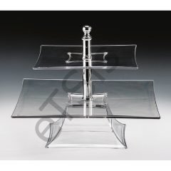 Teşhir Standı, İki Katlı, Polikarbon, 25x35x29 cm, Şeffaf