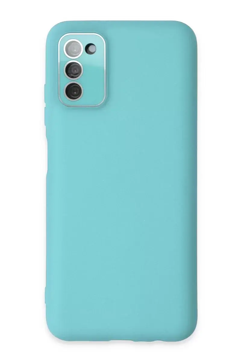 Newface Samsung Galaxy A03s Kılıf Lansman Glass Kapak - Turkuaz
