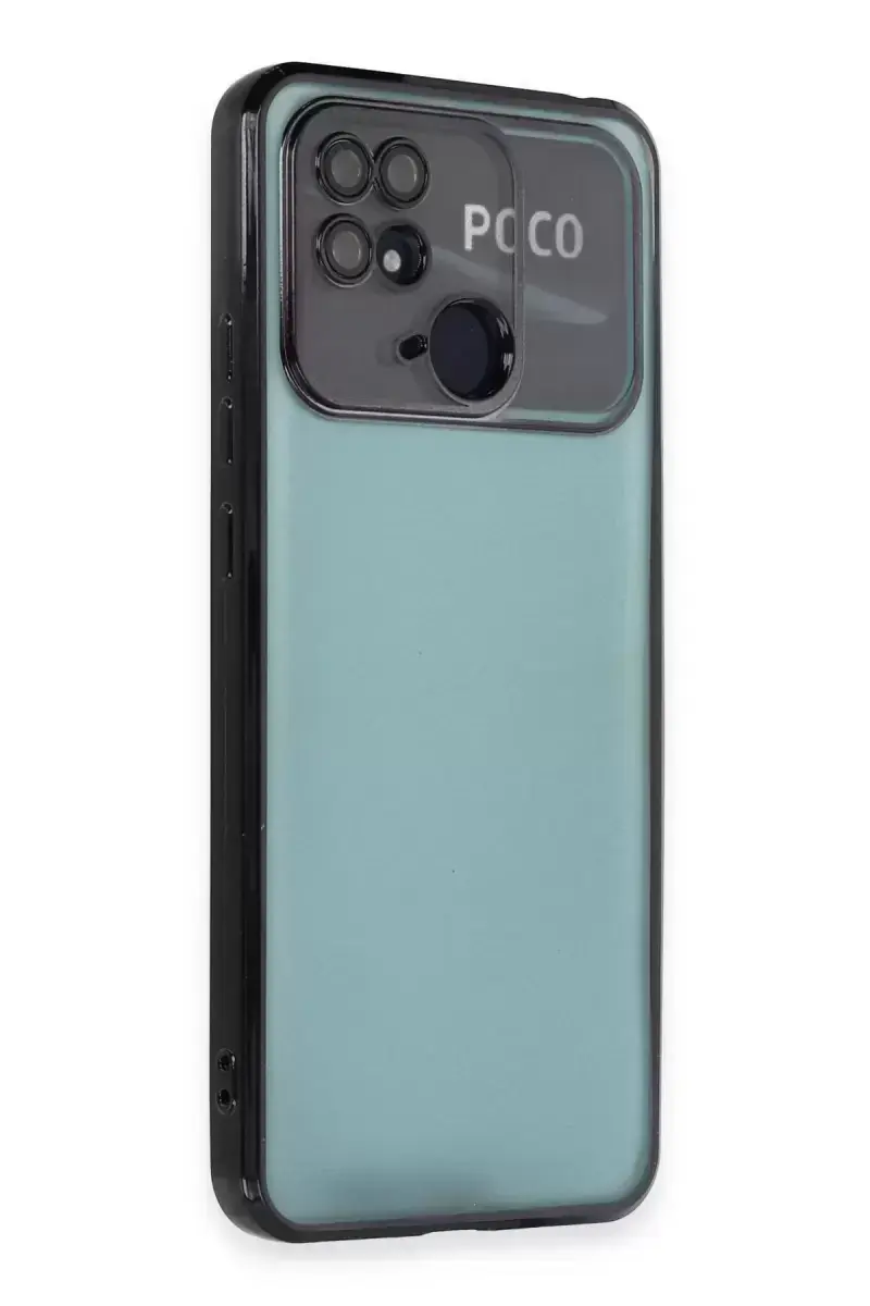 Newface Xiaomi Redmi 10c Kılıf Razer Lensli Silikon - Siyah