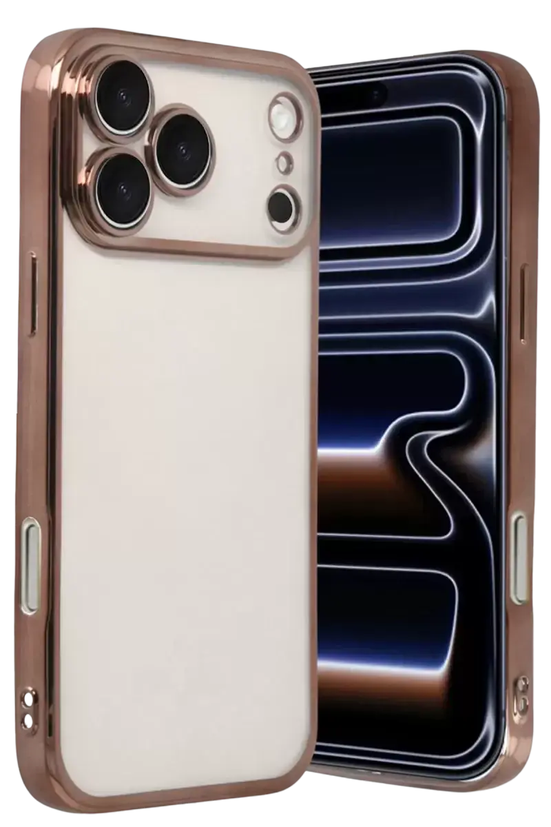 Newface Apple İphone 17 Pro Razer Lensli Silikon - Çöl Titanyum