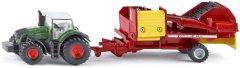 Maket Metal Taşıt Traktör Römorkunda Hasat Makinası 1/87 N:1808 TRACTOR WITH POLATO HARVESTER