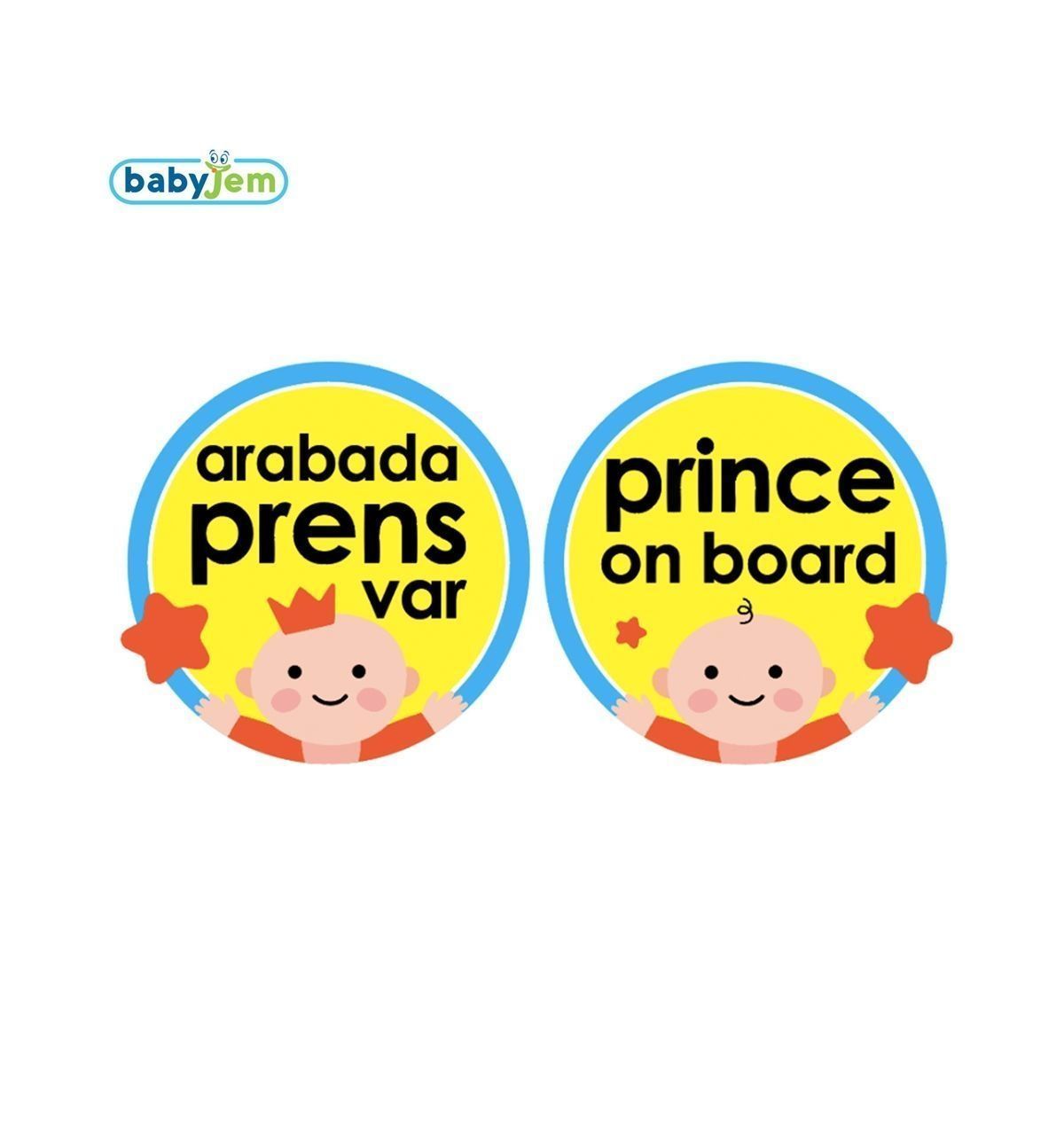Babyjem Araba Cam Yazısı Arabada Prens Var Mavi