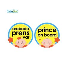 Babyjem Araba Cam Yazısı Arabada Prens Var Mavi