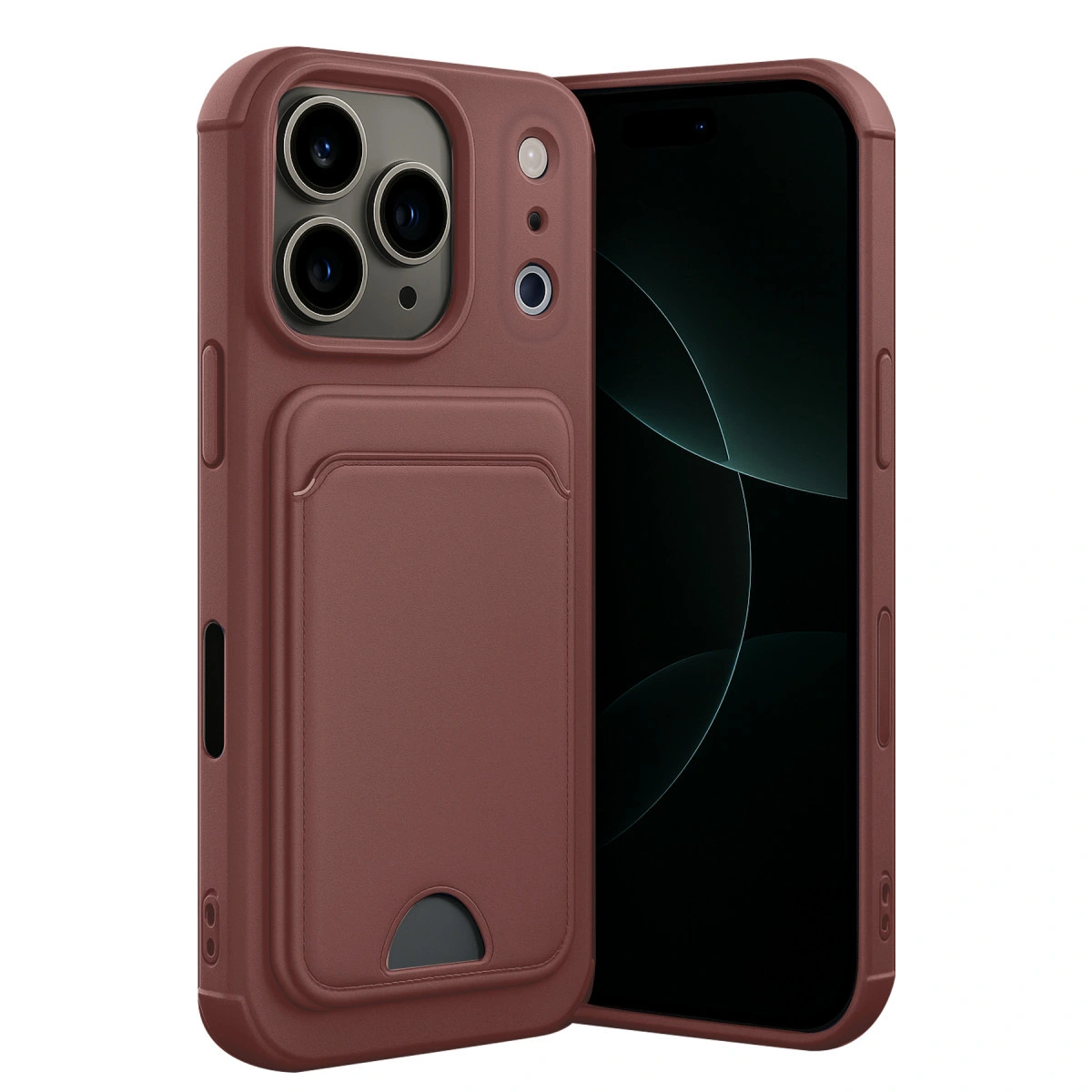 İphone 17 Pro Max Kelvin Kartvizitli Silikon - Bordo