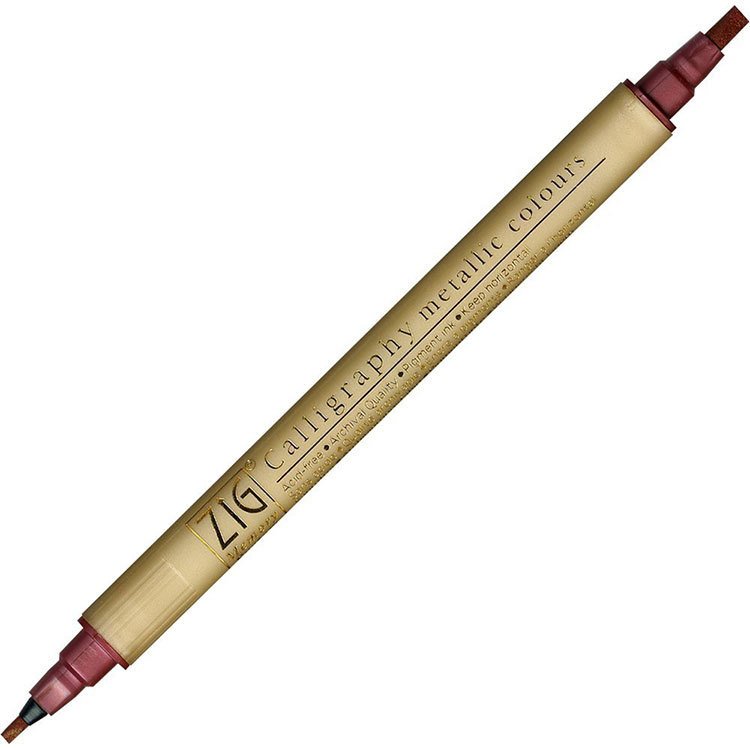 Çift Taraflı Kaligrafi Kalemi Metalik Tonlar 2-3,5mm N:126 Red