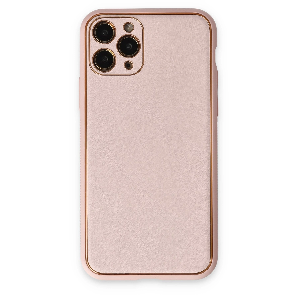 İphone 11 Pro Kılıf Coco Deri Silikon Kapak - Pudra