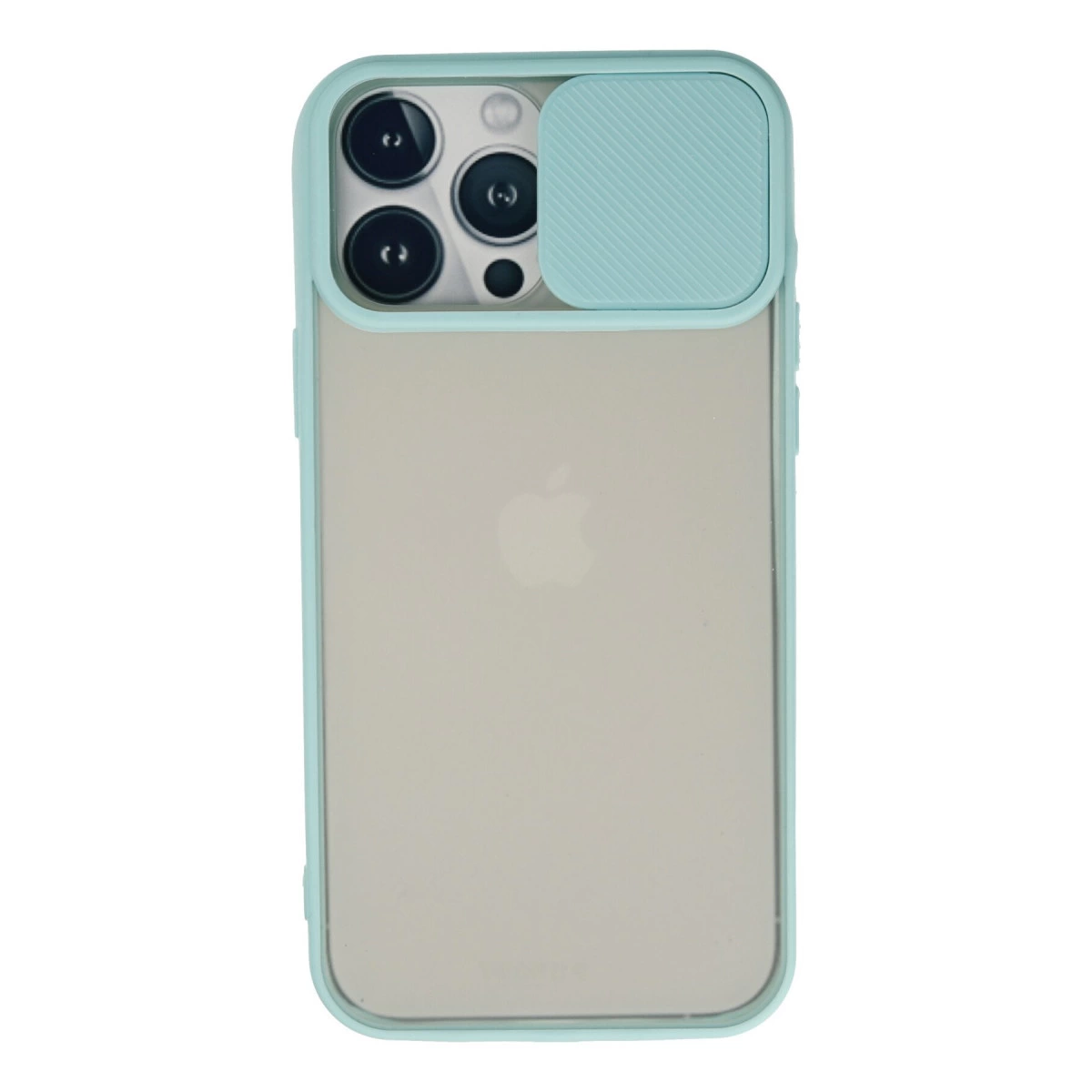 İphone 13 Pro Max Kılıf Palm Buzlu Kamera Sürgülü Silikon - Turkuaz