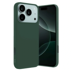 İphone 17 Pro Nano İçi Kadife Silikon - Koyu Yeşil