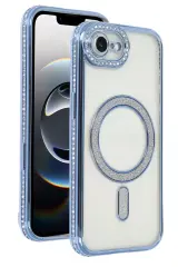 Newface Apple İphone 16e Joke Simli Magneticsafe Kılıf - Mavi