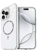 Newface Apple İphone 15 Pro Max Live Diamond Magsafe Kapak - Şeffaf