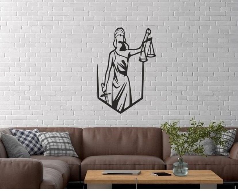 Duvar Dekor Süs Mdf Ahşap Adalet Terazisi 30x44 Siyah Renk