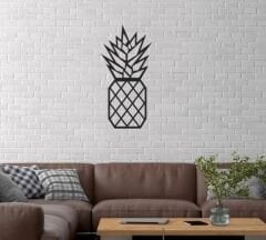 Duvar Dekor Süs Mdf Ahşap Ananas Desenli 13 x 27 Siyah Renk