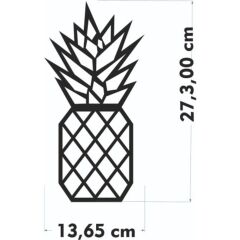 Duvar Dekor Süs Mdf Ahşap Ananas Desenli 13 x 27 Siyah Renk