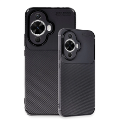 Huawei Nova 12s Kılıf Auto Focus Karbon Kapak - Siyah