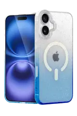 Newface Apple İphone 16 Plus Pummel Shiny Magsafe Kapak - Mavi