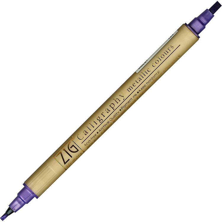 Çift Taraflı Kaligrafi Kalemi Metalik Tonlar 2-3,5mm N:124 Violet