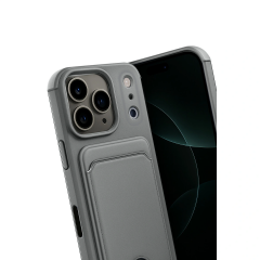 İphone 17 Pro Kelvin Kartvizitli Silikon - Gri