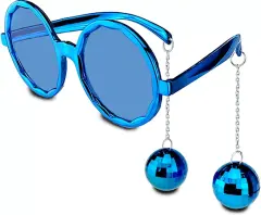 Mavi Disko Toplu Küpeli Parti Gözlüğü