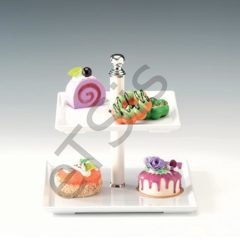 2 Katlı Teşhir Standı, Melamin, 23 cm, Beyaz