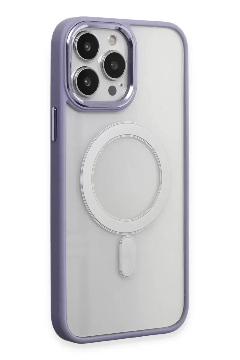 Newface İphone 15 Pro Kılıf Room Magneticsafe Silikon - Lila
