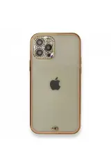 Newface İphone 12 Pro Kılıf Liva Taşlı Silikon - Pembe