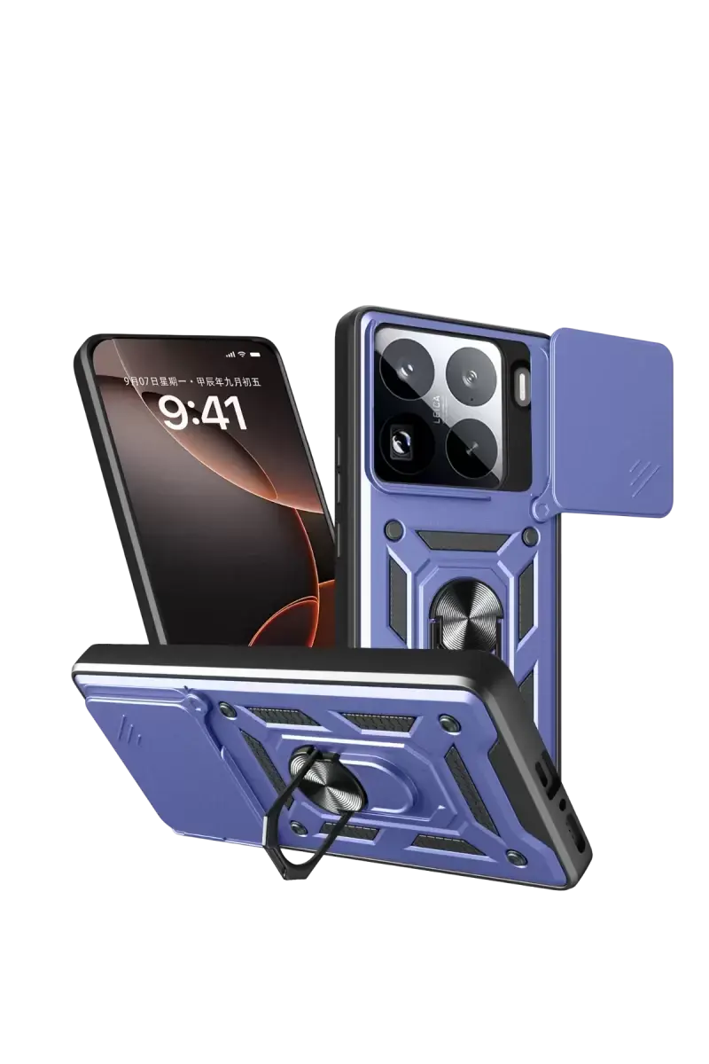 Newface Xiaomi Mi 15 Pro Kılıf Pars Lens Yüzüklü Silikon - Lacivert