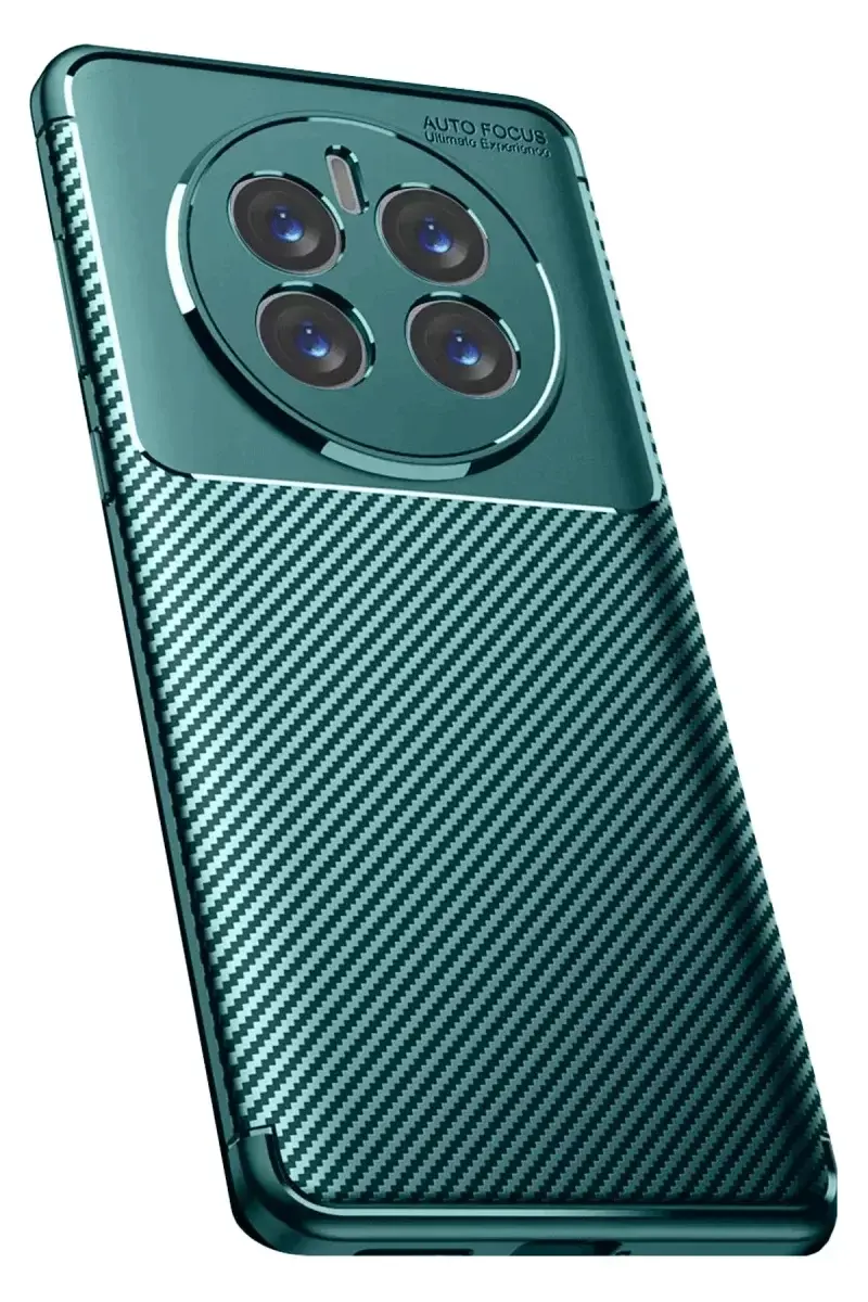 Newface Realme 12 Pro Plus Kılıf Auto Focus Karbon Kapak - Koyu Yeşil