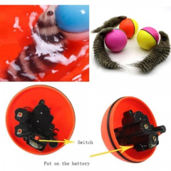 Hareketli Sesli Peluş Toplu Fare Pilli Kedi Oyuncağı 8 CM