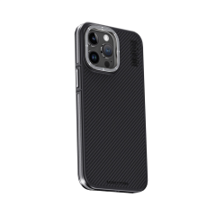 Joko  İphone 15 Pro Max Kılıf Aramid 600d Kevlar Karbon Fiber Magsafe Kapak - Gri