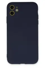 Newface İphone 11 Kılıf Nano İçi Kadife Silikon - Lacivert