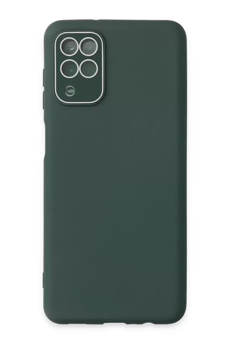 Newface Samsung Galaxy A22 Kılıf Lansman Glass Kapak - Koyu Yeşil