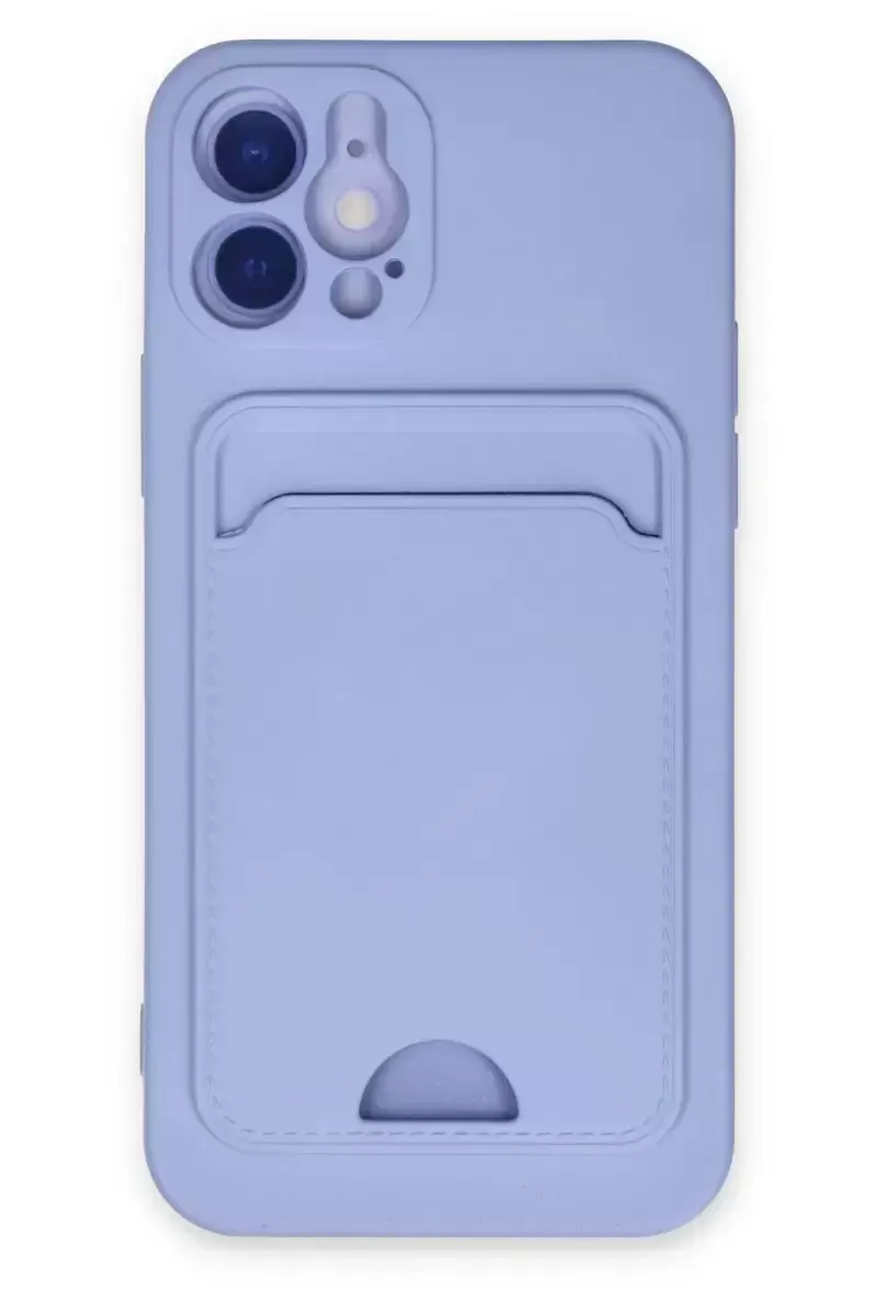 Newface Apple İphone 12 Kılıf Kelvin Kartvizitli Silikon - Lila