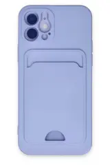 Newface Apple İphone 12 Kılıf Kelvin Kartvizitli Silikon - Lila