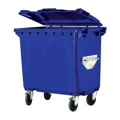 Tekerlekli Plastik Çöp Konteyneri Tip 3 - 660 lt Mavi