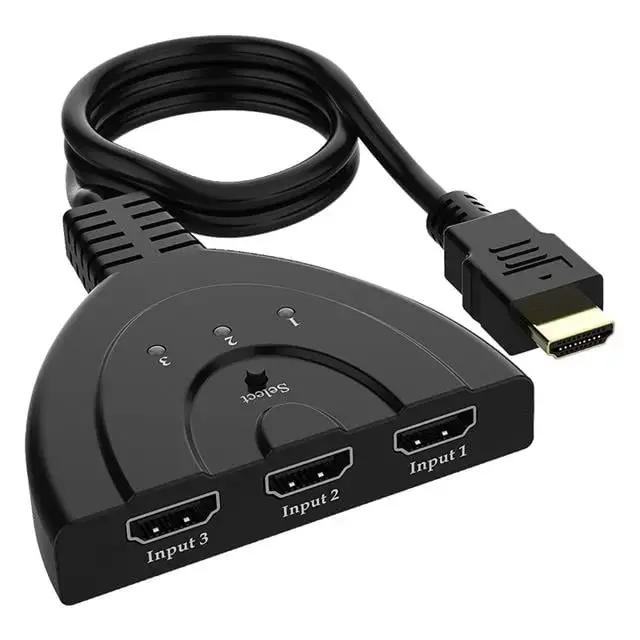 Powermaster Pm-17229 3 Giriş 1 Çıkış Hdmı Switcher Çoğaltıcı Toplayıcı Aparat 30 Cm Kablolu Seçme Düğmeli