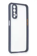 Newface Realme 7 Kılıf Miami Şeffaf Silikon - Gri